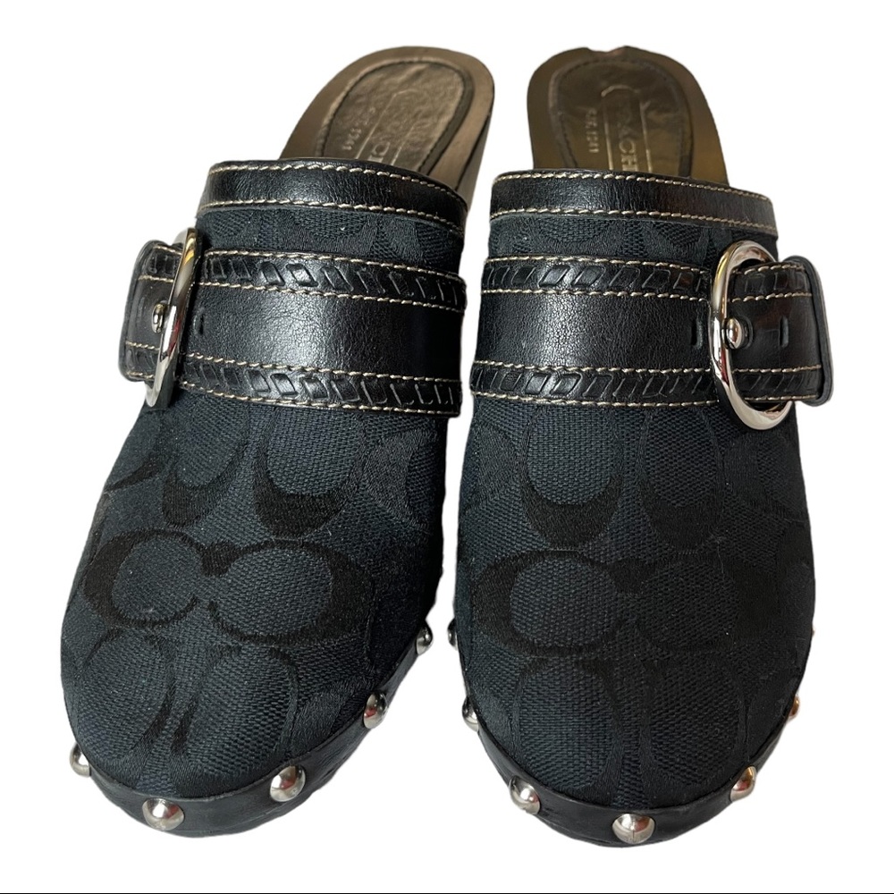 Coach SABLE Clogs - Black with Silver Studs / Size 7 1/2